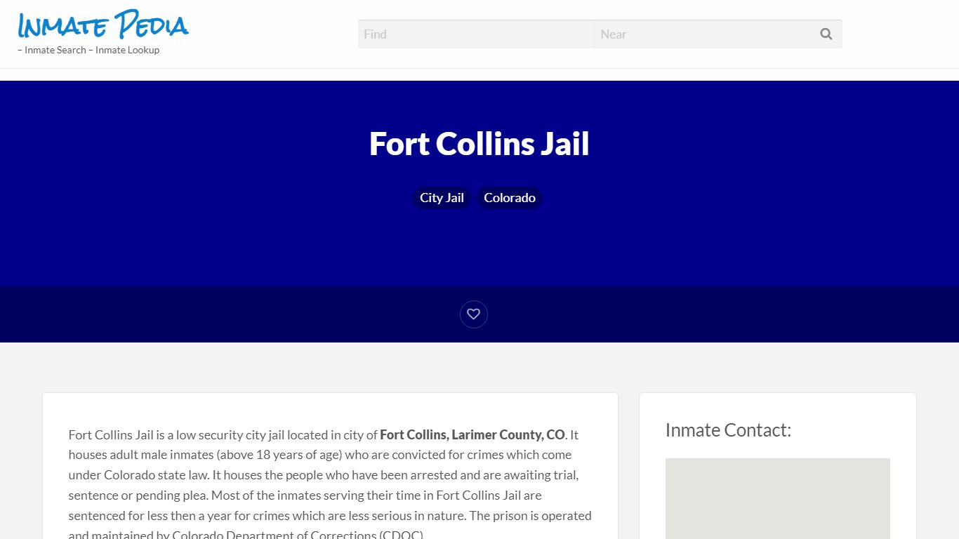 Fort Collins Jail – Inmate Pedia – Inmate Search – Inmate ...